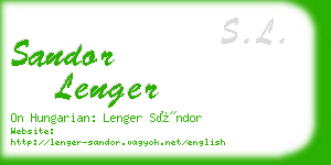 sandor lenger business card